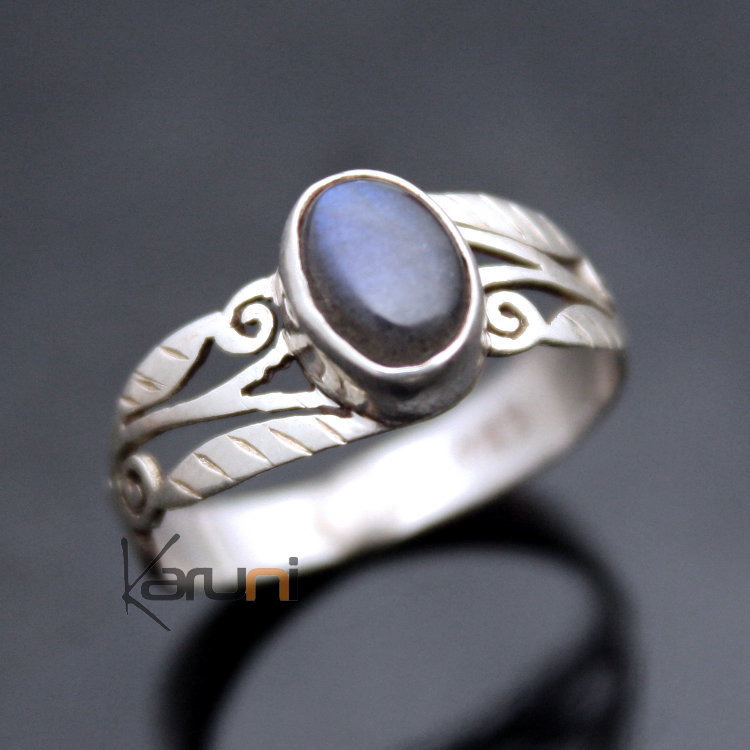 Bijoux Ethniques Indiens Bague en Argent et Labradorite filigrane ...