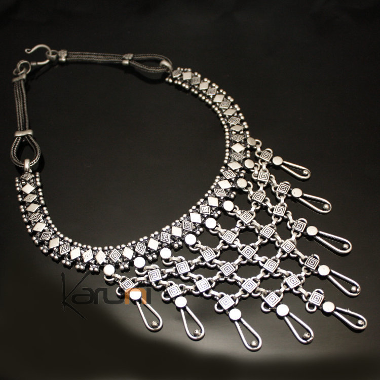 Bijoux Ethniques Indiens Artisanaux Collier en Argent Plastron NÃ©pal ...