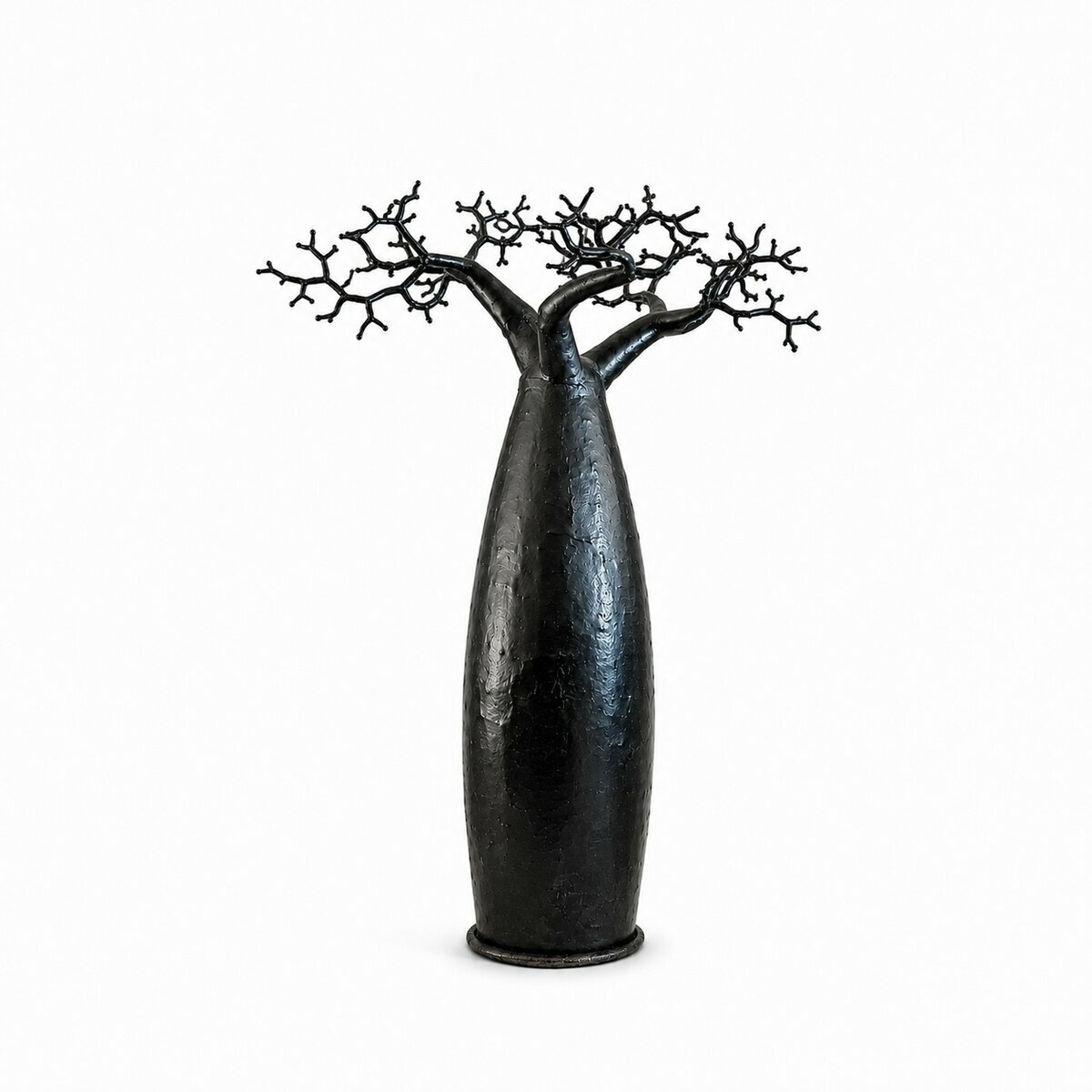 Arbre Baobab M&eacute;tal Recycl&eacute; � Sculpture Artisanale D&eacute;co Loft Industriel