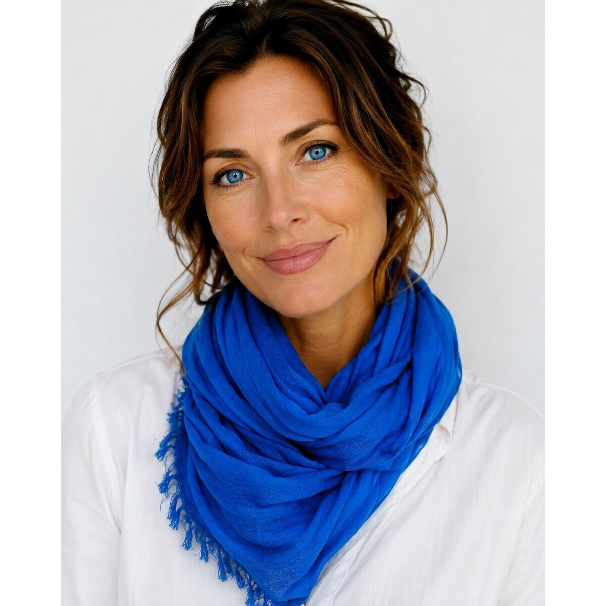 Ch&egrave;che Touareg Bleu Indigo � Foulard Coton Teinture Manuelle, &Eacute;charpe Nomade Artisanale Sahara