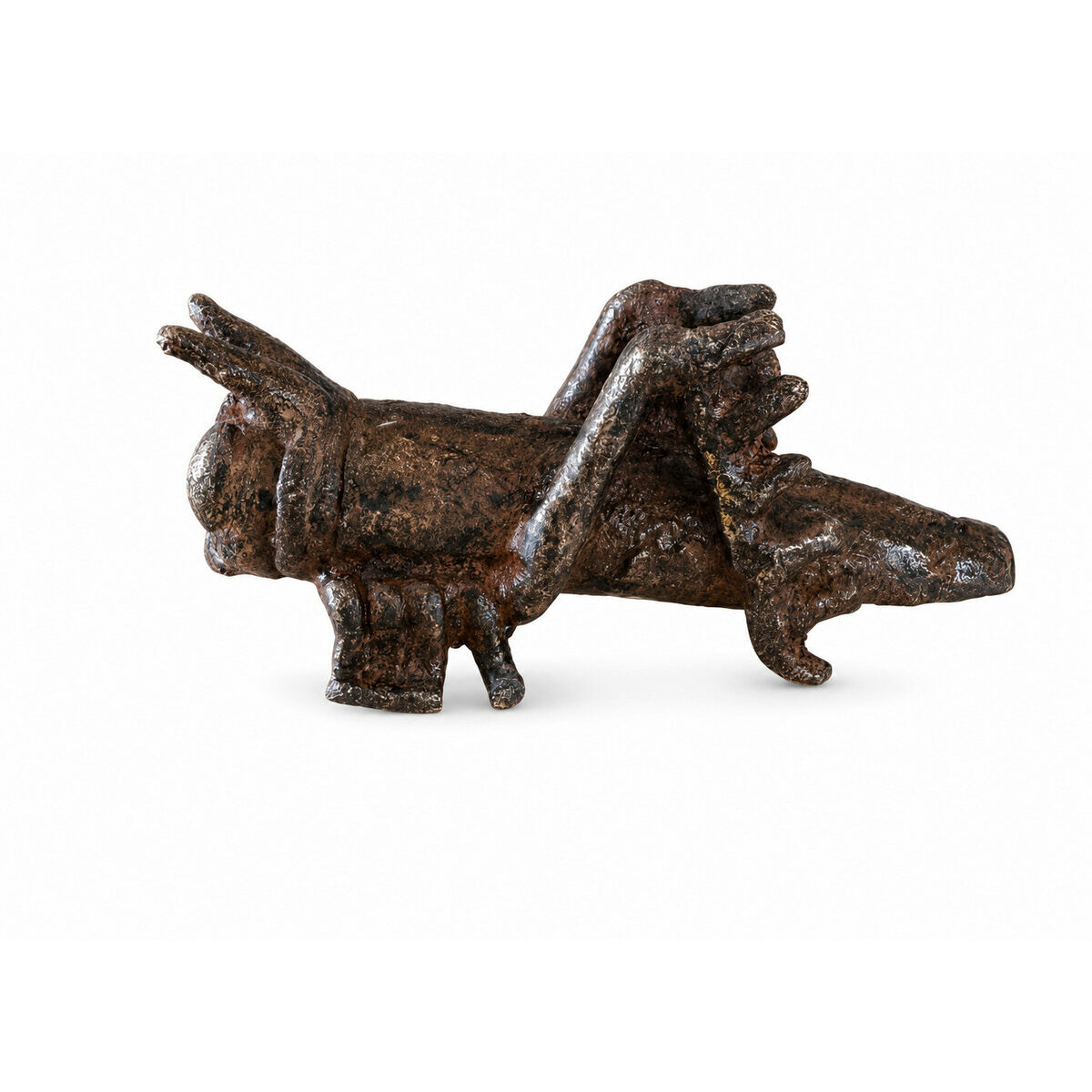 Sauterelle en Bronze Patin&eacute; � Sculpture Insecte Artisanale
