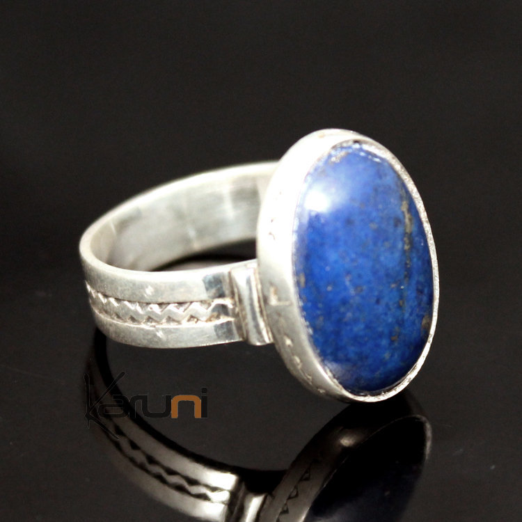 Bague en Argent Lapis Lazuli 15 Homme/Femme Ovale