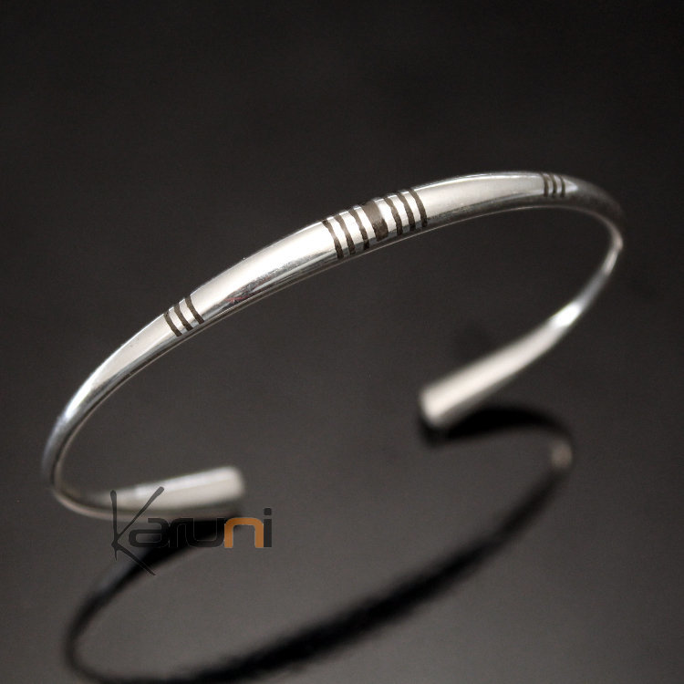 Bracelet en Argent et Ebène Rond Homme/Femme 04