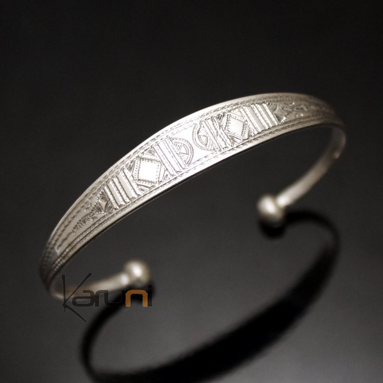 Bracelet en argent large Gravé Homme/Femme 19