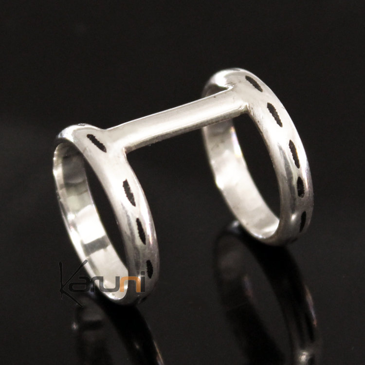 Bijoux Ethniques Touareg Bague en Argent double anneau Tige 02 Design Inspiration Karuni