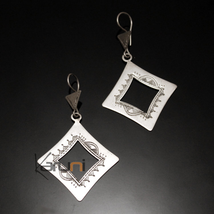 Boucles d'oreilles en Argent 26 Losanges Creux