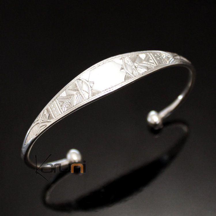 Bracelet en argent large Gravé Homme/Femme 36