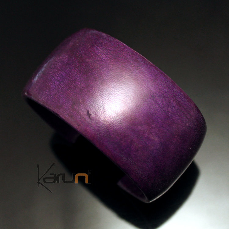 Bracelet Manchette en Cuir 11 Violet Touareg