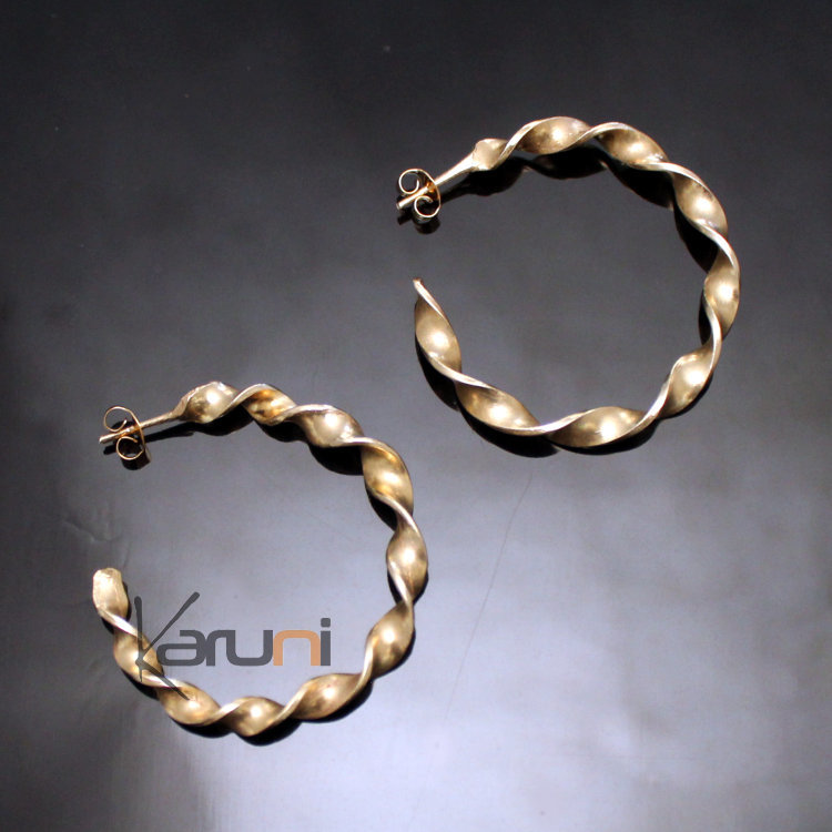 Boucles d'Oreilles Fantaise Créoles Bronze Twist 138