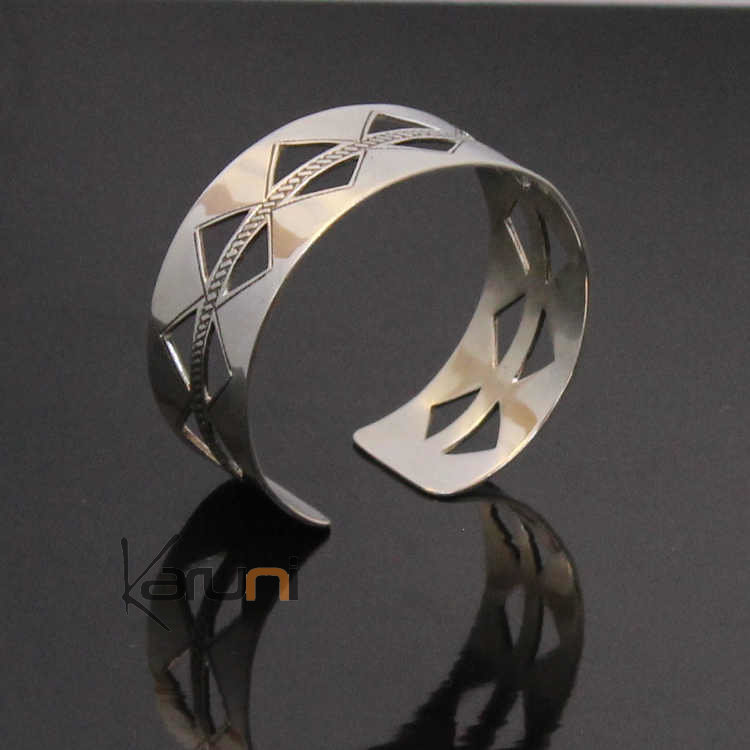 Bracelet Argent Exception Ethnique Homme Femme Gravé E01