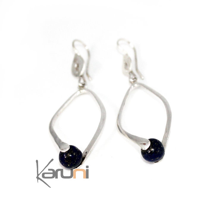 Boucles d'Oreilles en Argent et Lapis Lazuli