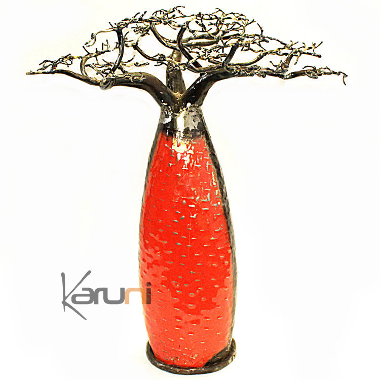 Décoration Baobab Porte Bijoux Bombé Vintage Rouge