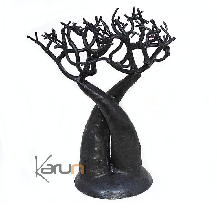 Arbre Porte Bijoux Baobab Amoureux Croisé Metal Recyclé 