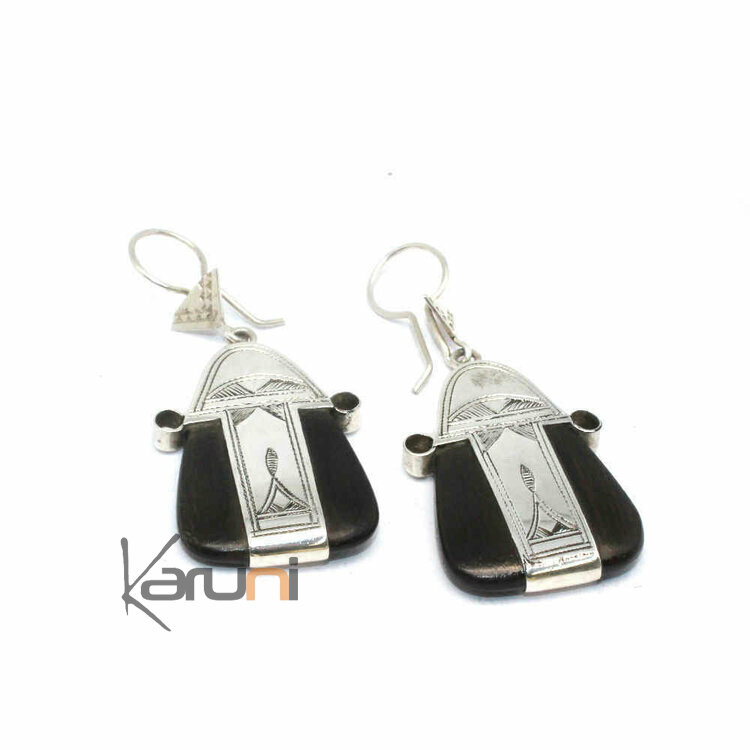 Boucles d'Oreilles Bohème Chic Argent 925 Ebène