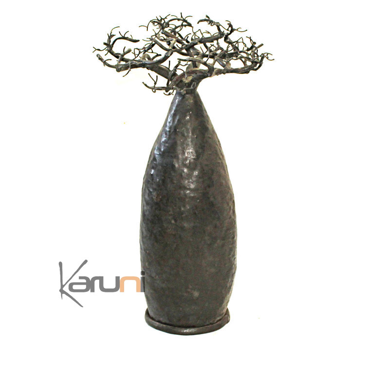 Arbre design Baobab 40 cm métal recyclé Madagascar