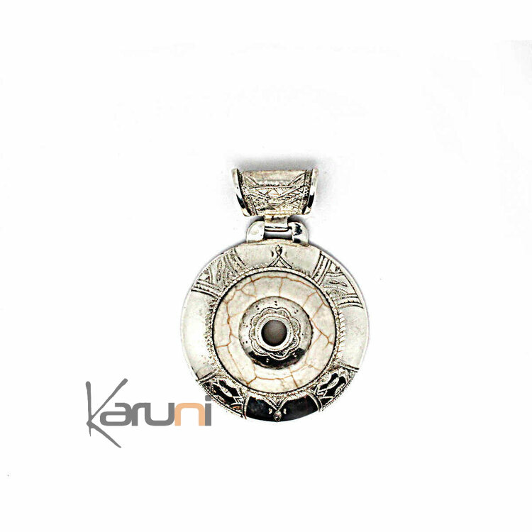 Pendentif Argent Pierre Howlite blanche