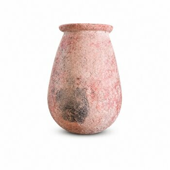 Petit vase africain ancien � D�coration organique terre cuite