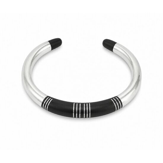 Bracelet Jonc Argent 925 &Eacute;b&egrave;ne � Manchette Bimati&egrave;re Fait Main, Bijou Cr&eacute;ateur