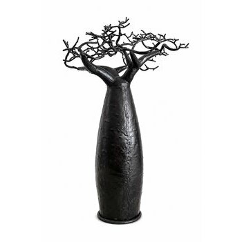 Arbre Baobab Métal Recyclé – Sculpture Artisanale Déco Loft Arbre Décoratif Métal Noir – Artisanat Recyclé Style Brut
