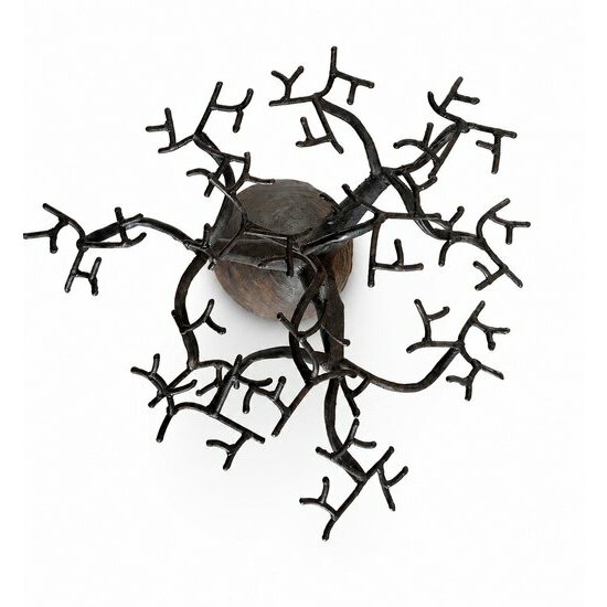 D�tail Branches Baobab M�tal Fait Main � Sculpture Artisanale Africaine � Porte Bijoux Original