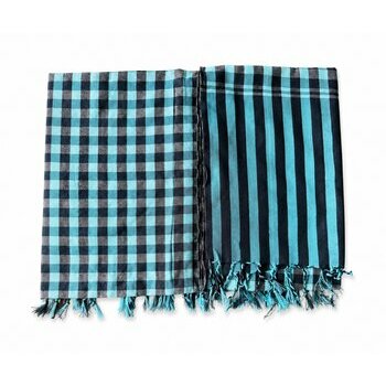 �charpe Traditionnelle Cambodge Bleu Cyan � Textile Ethnique Tiss� Main
