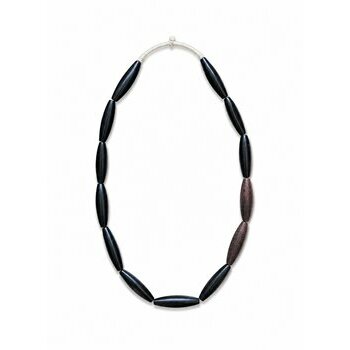 Sautoir Bois d'�b�ne Africain � Collier Artisanal Noir �l�gant