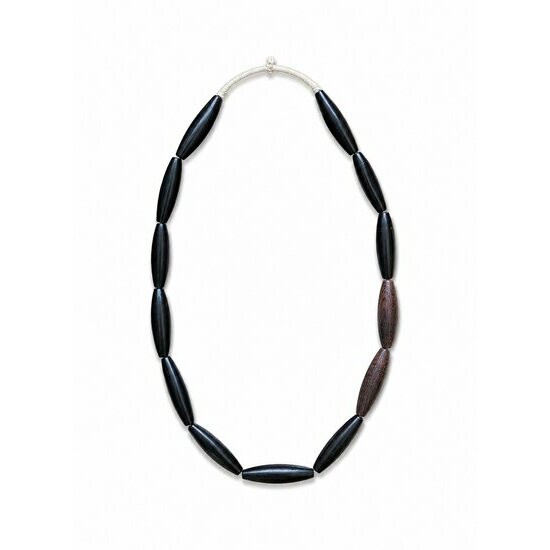 Sautoir Bois d'�b�ne Africain � Collier Artisanal Noir �l�gant