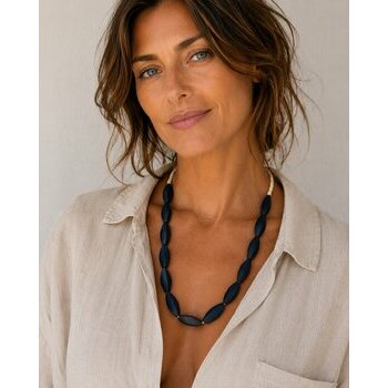 Collier �b�ne V�ritable Port� � Bijou Artisanal Africain Style Boh�me Chic