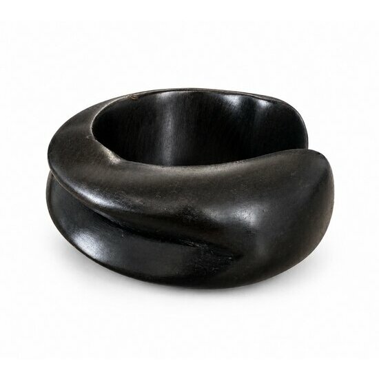 Bracelet Large �b�ne Sculpt� � Manchette Artisanale Bois Pr�cieux