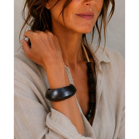 Bracelet Jonc &Eacute;b&egrave;ne Design Moderne � Bijou Bois Pr&eacute;cieux Fait Main
