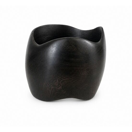 Bracelet Large Ébène Sculptural – Manchette Bois Noir Forme Libre Manchette Ébène Forme Libre – Bijou Bois Naturel Design Contemporain