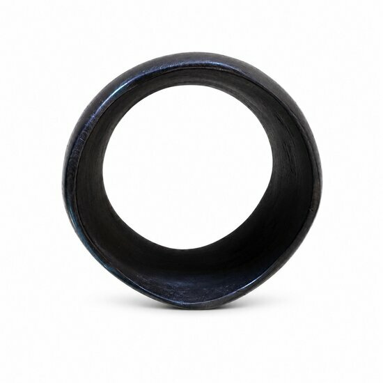 Bracelet Large Ébène Sculptural – Manchette Bois Noir Forme Libre Bracelet Ébène Large – Jonc Noir Sculpté Style Créateur