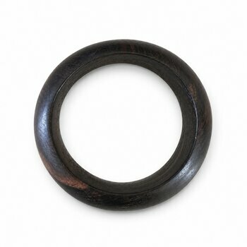 Bracelet Galet Ébène du Mali – Jonc Bois Veiné Forme Bombée Bracelet Bois d’Ébène Veiné – Accessoire Artisanal Contemporain