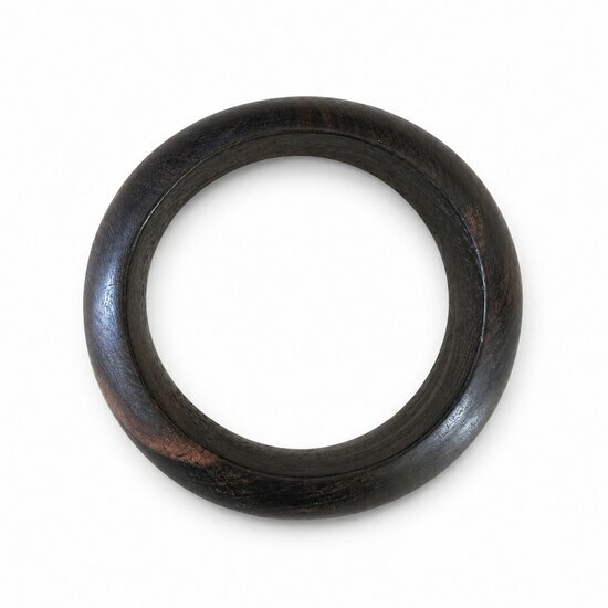 Bracelet Galet Ébène du Mali – Jonc Bois Veiné Forme Bombée Bracelet Bois d’Ébène Veiné – Accessoire Artisanal Contemporain