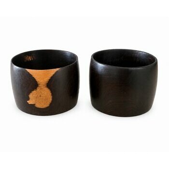 Bracelets �b�ne Artisanaux � Bois Noir Naturel et Veinage Brun