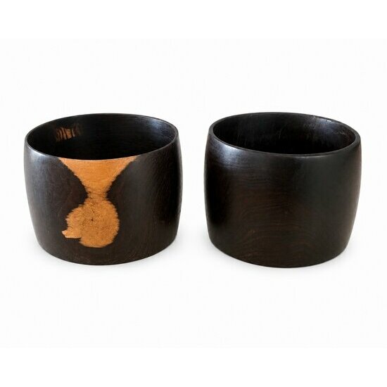 Bracelets �b�ne Artisanaux � Bois Noir Naturel et Veinage Brun