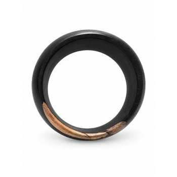 Bracelet Ébène Massif Bord Brut – Manchette Bois Noir Sculptée Main