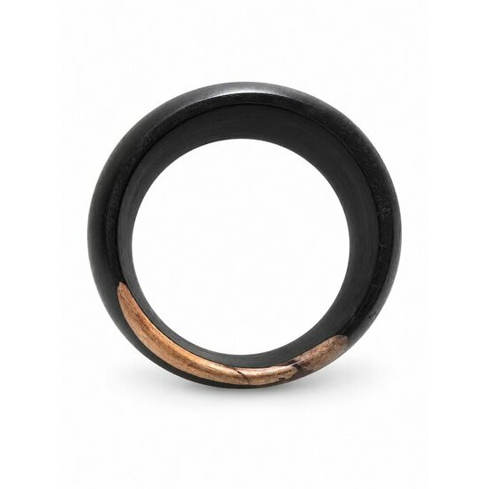 Bracelet Ébène Massif Bord Brut – Manchette Bois Noir Sculptée Main