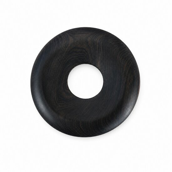Pendentif Rond Ébène – Grand Médaillon Bois Noir Sculpté Main Médaillon Ébène Ajouré – Pendentif Bois Naturel Style Bohème
