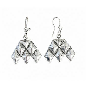 Boucles d'Oreilles Argent 925 Inspiration Touareg – Bijou Bohème Chic Fait Main Boucles Pendantes Argent 925 – Motifs Géométriques Style Touareg