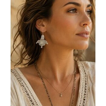Boucles Touareg Argent 925 Agate Rouge Port�es � Bijou Nomade Femme