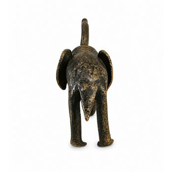 Éléphant en Bronze Patiné – Sculpture Africaine Artisanale 14 cm Deco elephant