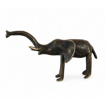 Éléphant en Bronze Patiné – Sculpture Africaine Artisanale 14 cm Bronze elephant