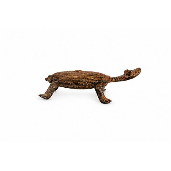 Tortue Dogon en Bronze – Petite Sculpture Africaine à Patine Cuivrée Sculpture Tortue Dogon – Bronze Texturé Déco Ethnique et Wabi Sabi