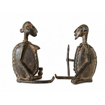 Couple Dogon en Bronze � Sculpture Africaine Amour et Union