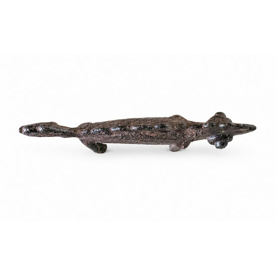 Caméléon Dogon en Bronze – Sculpture Africaine Animalière Artisanale Caméléon Bronze Africain – Figurine Artisanale Style Cabinet de Curiosités