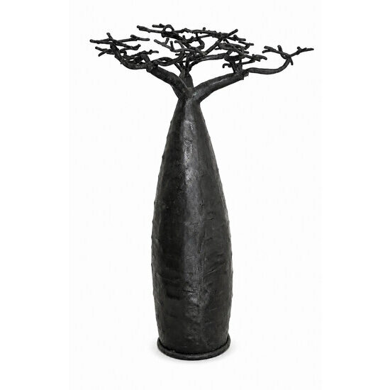 Baobab Noir en M�tal Fait Main � Arbre D�coratif Ethnique 50 cm