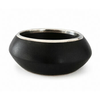 Bracelet Large Bois d��b�ne et Argent � Bijou Bicolore Contemporain