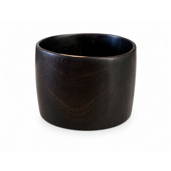 Manchette Haute en Ébène Massif – Bracelet Architectural Fait Main Manchette Bois d’Ébène Veiné – Bijou Contemporain Profil Haut