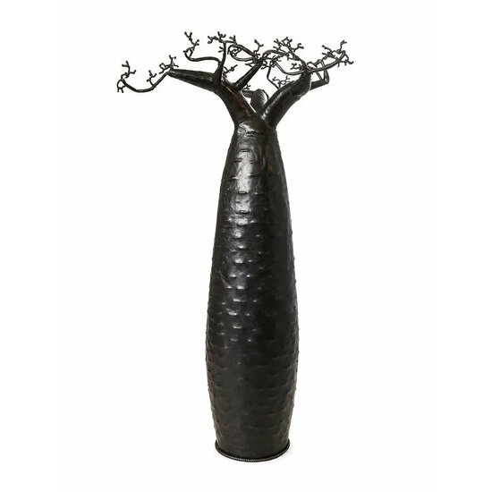 Grand baobab décoratif métal recyclé – Sculpture industrielle ethnique - pièce unique Madagascar fait main - Sculpture arbre baobab en métal recyclé – artisanat de Madagascar
